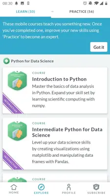 Datacamp android App screenshot 3